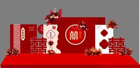 中式婚礼喜庆装饰场景