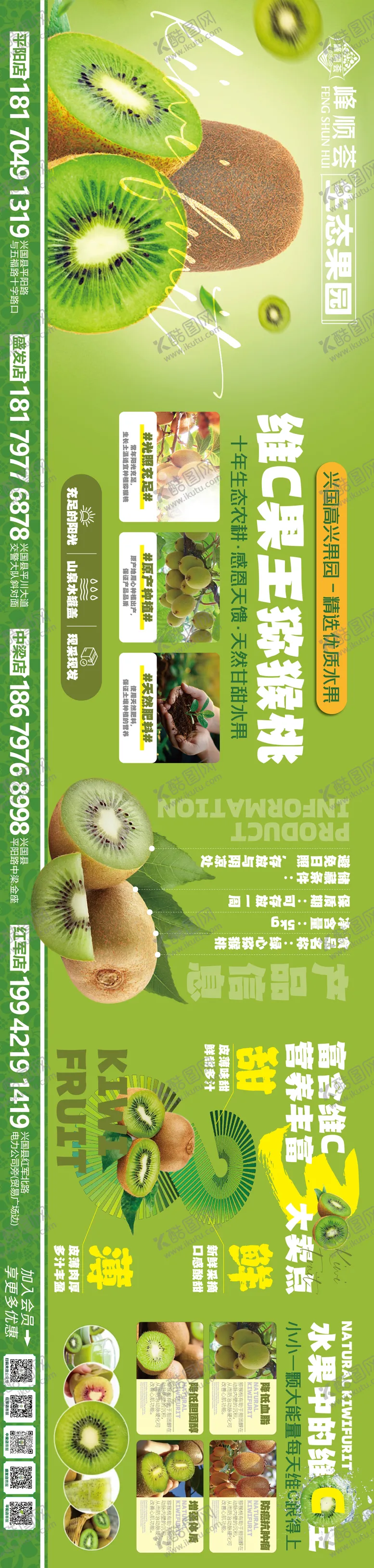 编号：16389606151313312146【酷图网】源文件下载-猕猴桃产品营养价值宣传海报展板