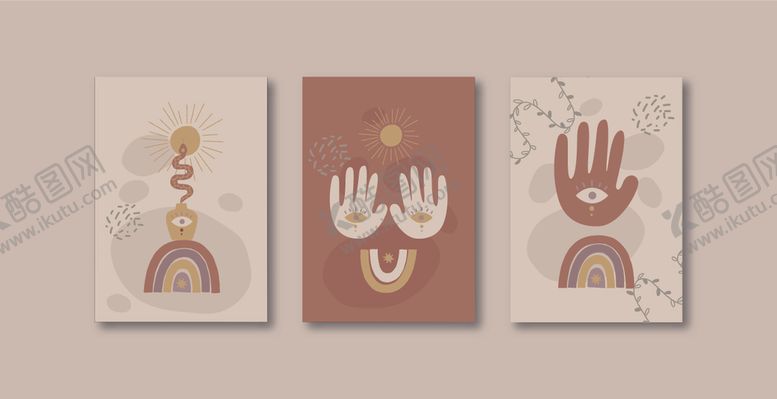 编号：23089009271602288485【酷图网】源文件下载-手绘神秘手印装饰画