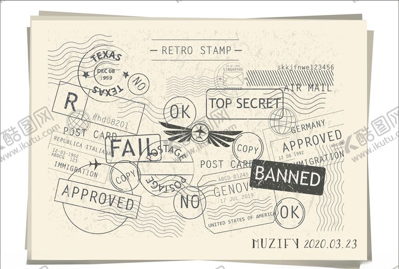 编号：83567809131219081254【酷图网】源文件下载-邮戳明信片底纹