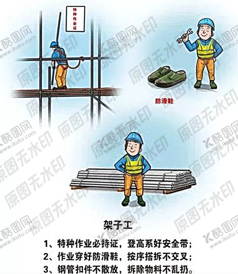 编号：22135909222012322126【酷图网】源文件下载-安全生产各类操作员漫画架子工
