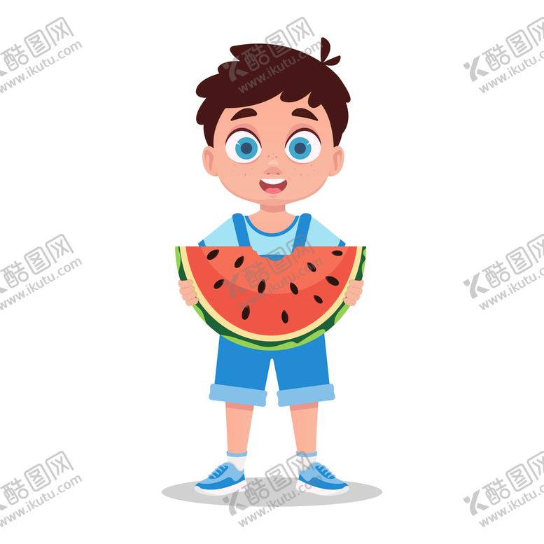 编号：95614009180034201963【酷图网】源文件下载-吃西瓜人物