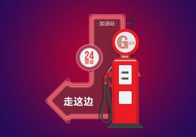 加油站站牌指示牌标牌指路标注