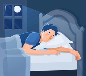 创意夜晚睡眠男子
