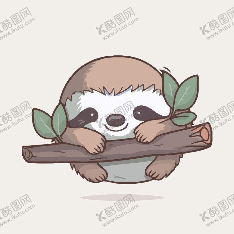 编号：27882502051118555753【酷图网】源文件下载-有趣树懒卡通儿童插画
