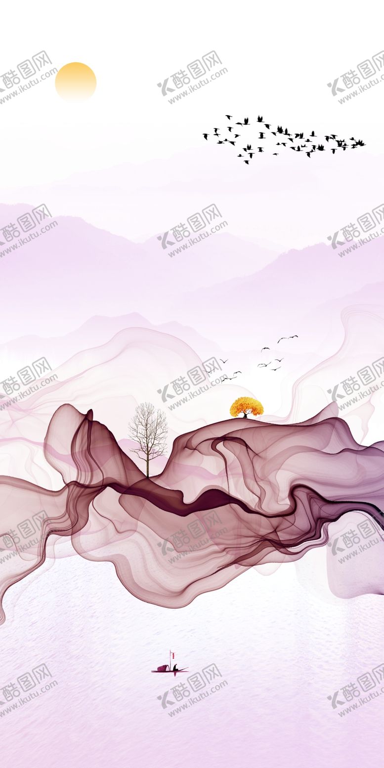 编号：38776109221436349588【酷图网】源文件下载-中国风新中式山水画