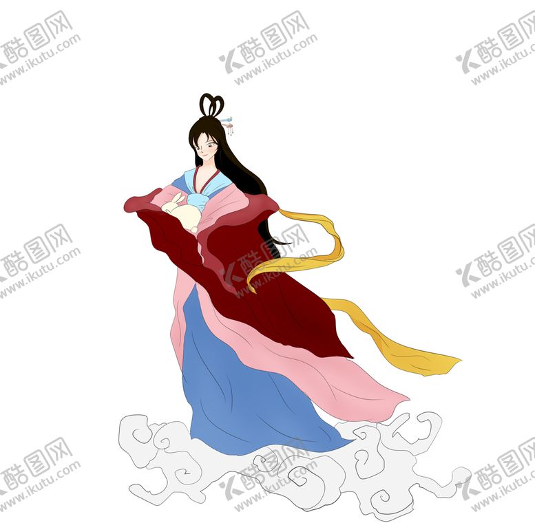 编号：41729309281155057415【酷图网】源文件下载-卡通手绘嫦娥