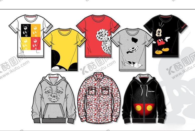 编号：82113109151323599842【酷图网】源文件下载-米老鼠元素衣服设计图