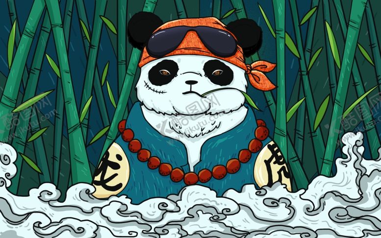 编号：98294609261452469546【酷图网】源文件下载-熊猫国潮国风合成海报素材