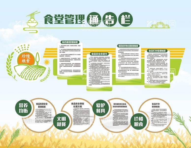 编号：78065309122218255680【酷图网】源文件下载-校园食堂文化墙