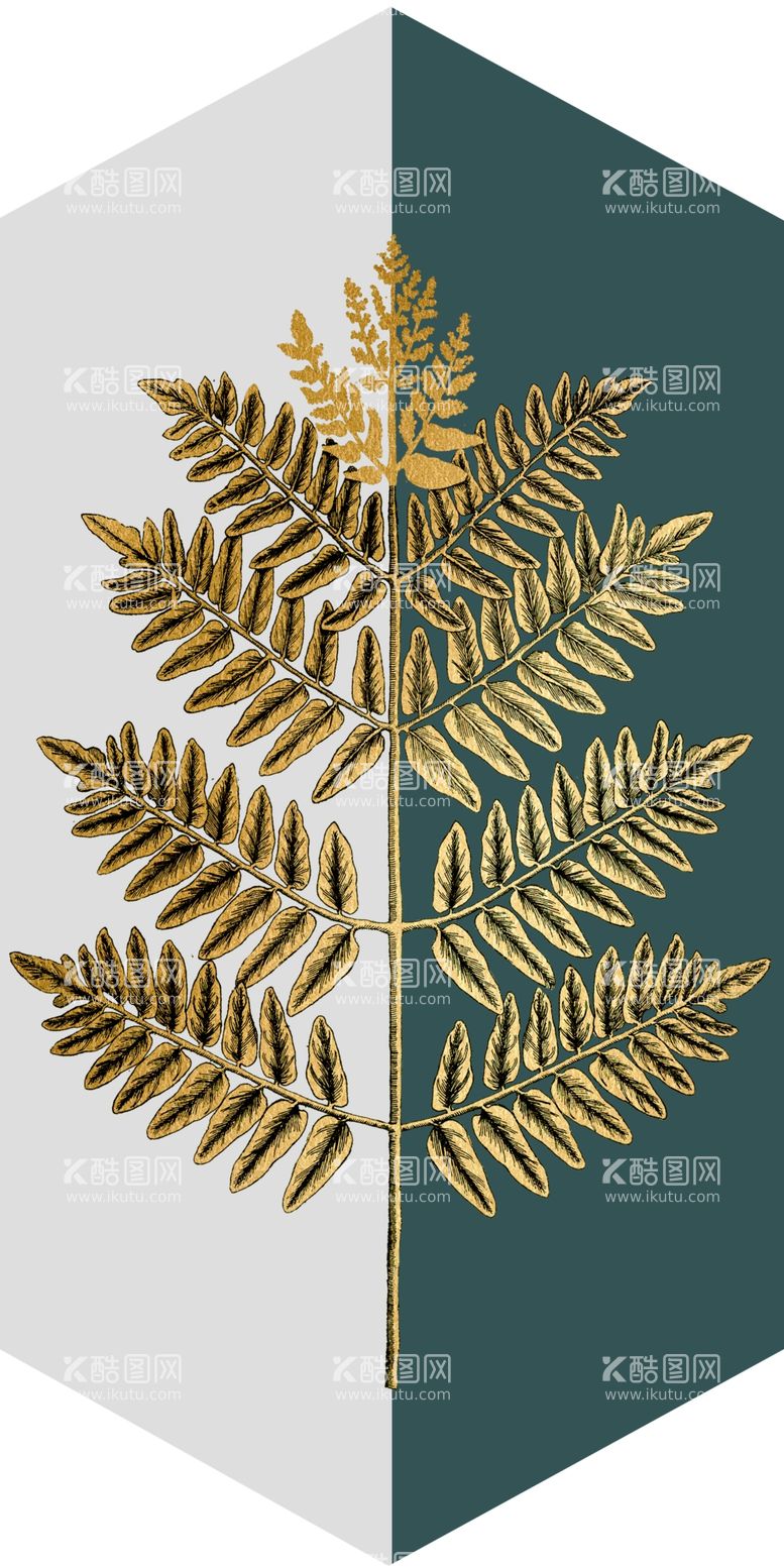 编号：90410303181629579322【酷图网】源文件下载-金色树叶装饰画