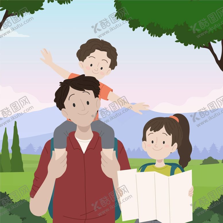 编号：25941309240730433215【酷图网】源文件下载-手绘插图家庭场景