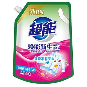 超能幻彩新生洗衣液1kg包装