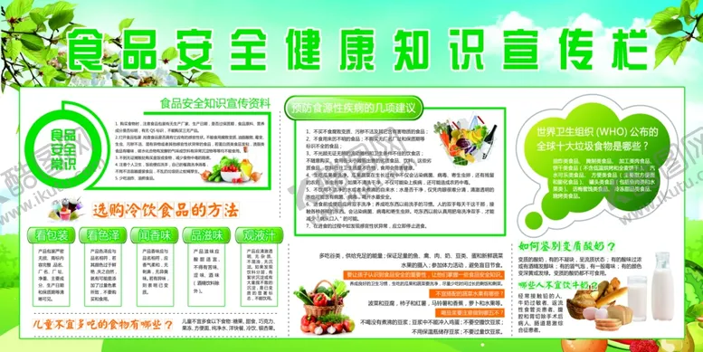 编号：42939107012343074454【酷图网】源文件下载-食品安全健康知识宣传栏