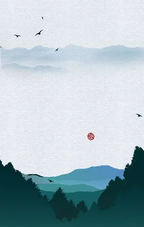 水墨画电视墙壁禅意轻奢挂背景