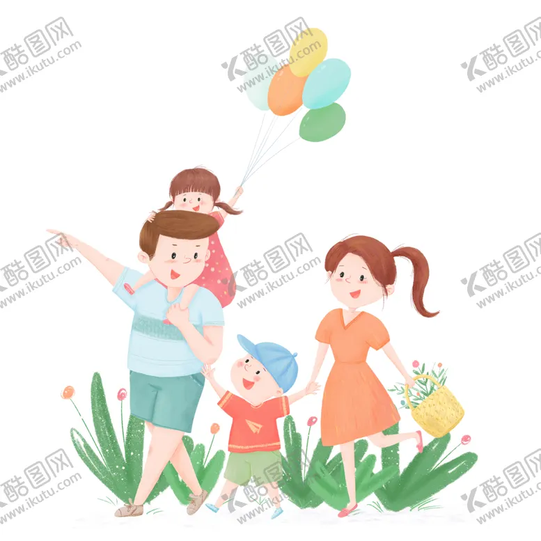 编号：71803102150620134437【酷图网】源文件下载-和谐家庭尊老爱幼插画社区免抠