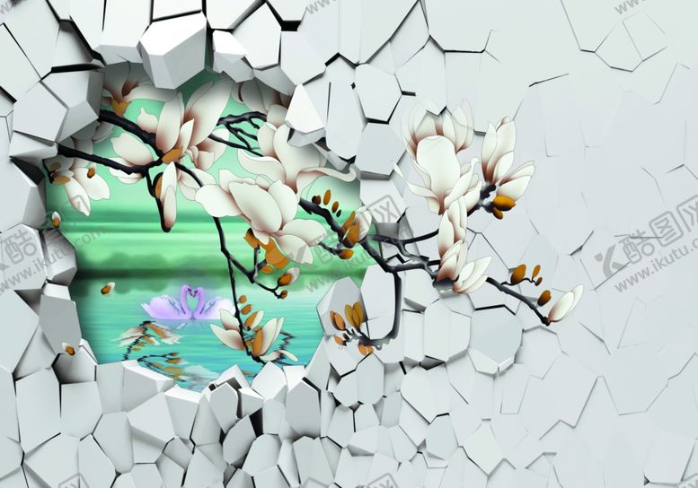 编号：59112209280548189290【酷图网】源文件下载-5D8D背景墙梅花