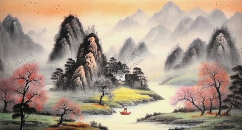 编号：27397101182345297675【酷图网】源文件下载-早春山水