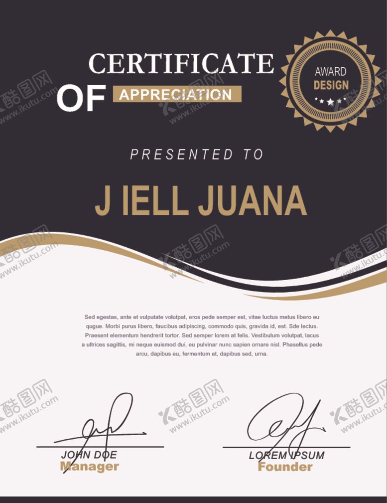 编号：29284109221353019787【酷图网】源文件下载-证书模板