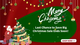 圣诞英文电商海报红色海报