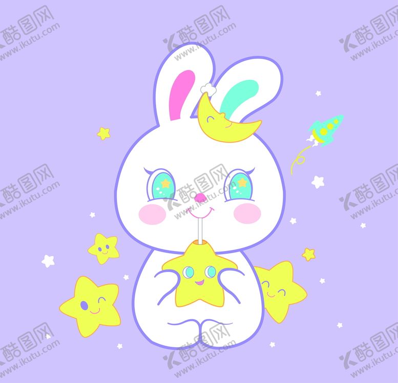 编号：25367410020936506037【酷图网】源文件下载-星星兔子
