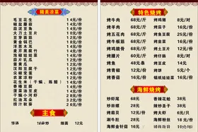 烧烤菜单