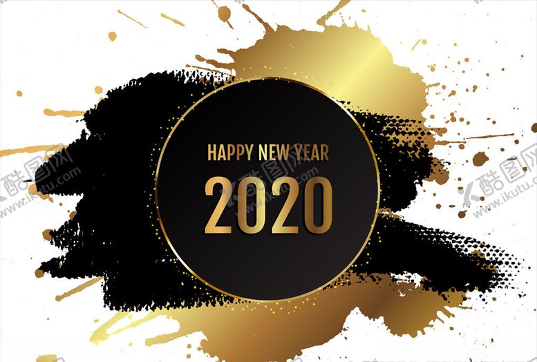 编号：21941809161110513628【酷图网】源文件下载-金色2020新年背景