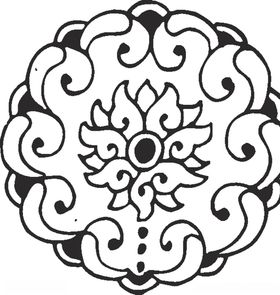 镂空花图案仿古纹屏风装饰