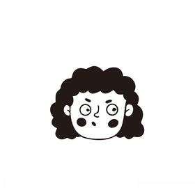 卡通女孩广告设计矢量图黑白线条