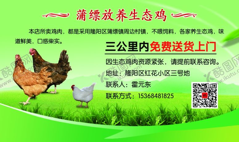 编号：37685109192244581043【酷图网】源文件下载-生态鸡名片