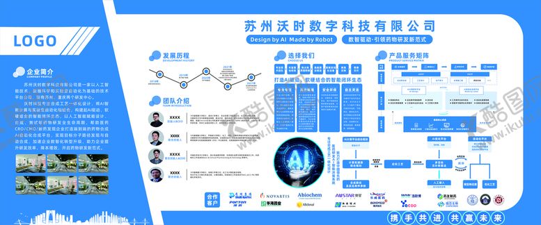 编号：65272001251642444195【酷图网】源文件下载-蓝色公司企业介绍展板