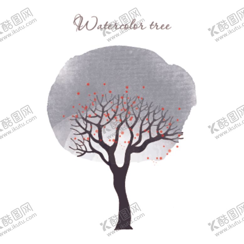 编号：14233910140346397374【酷图网】源文件下载-梦幻水彩植物树木插画