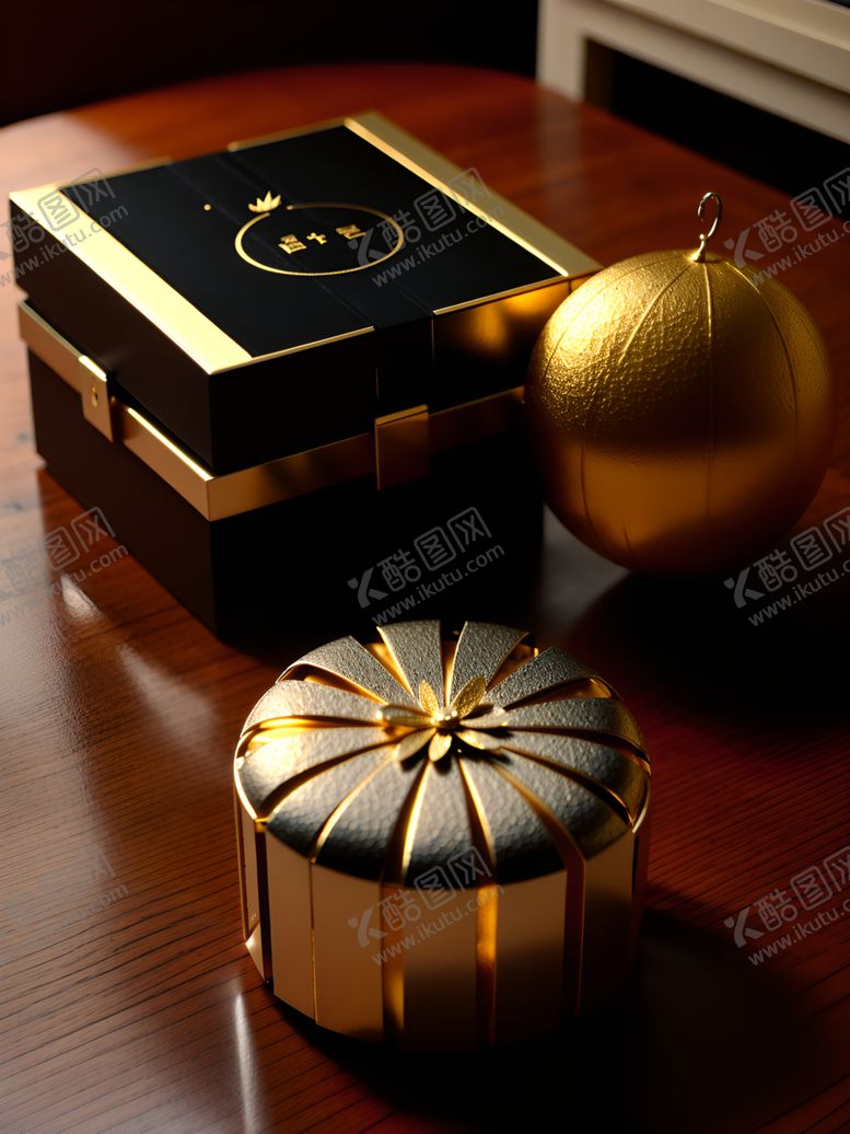 编号：27645512100447288676【酷图网】源文件下载-高档月饼礼盒包装金色礼盒包装