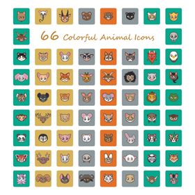 多彩动物纹理图案集合