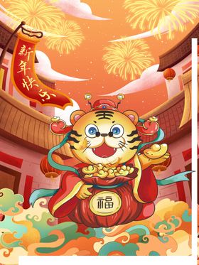 新年海报背景春节元素春元素线条花朵春