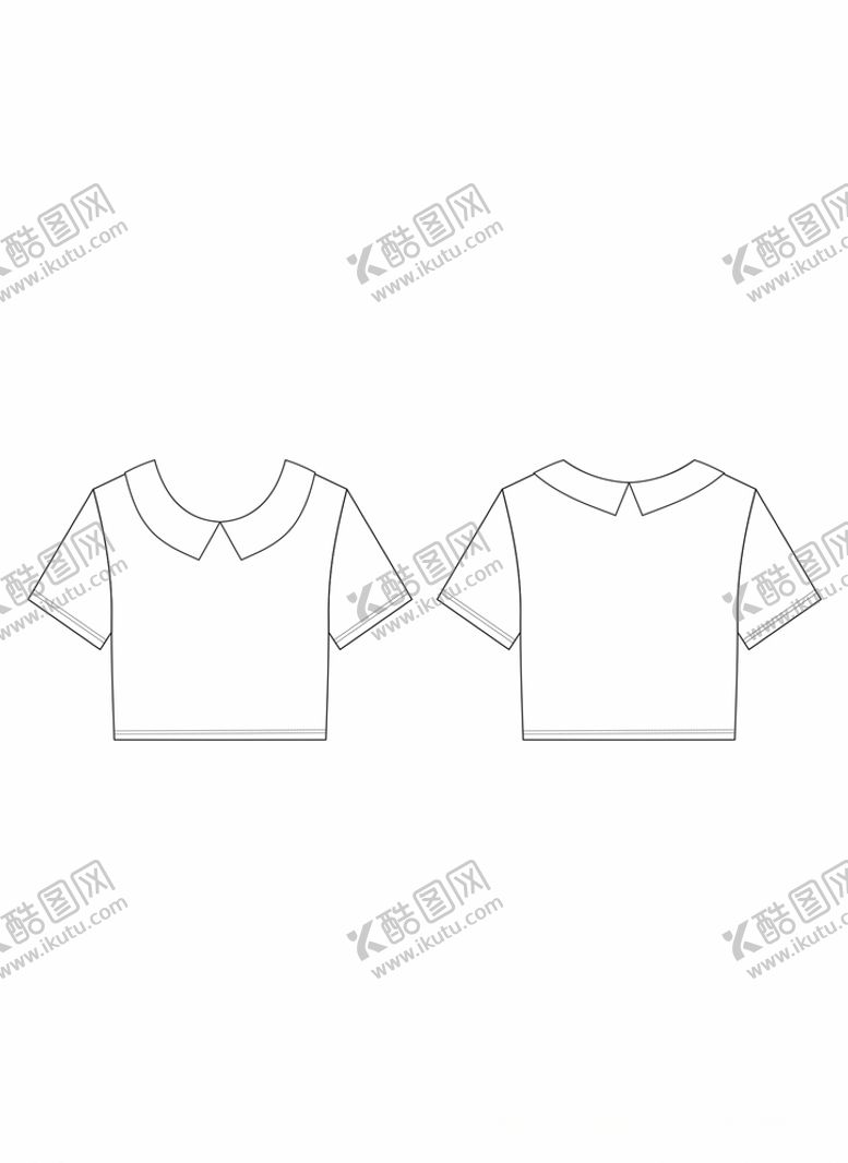 编号：78570109261152195318【酷图网】源文件下载-女装夏季短款短袖t恤翻领娃娃衫