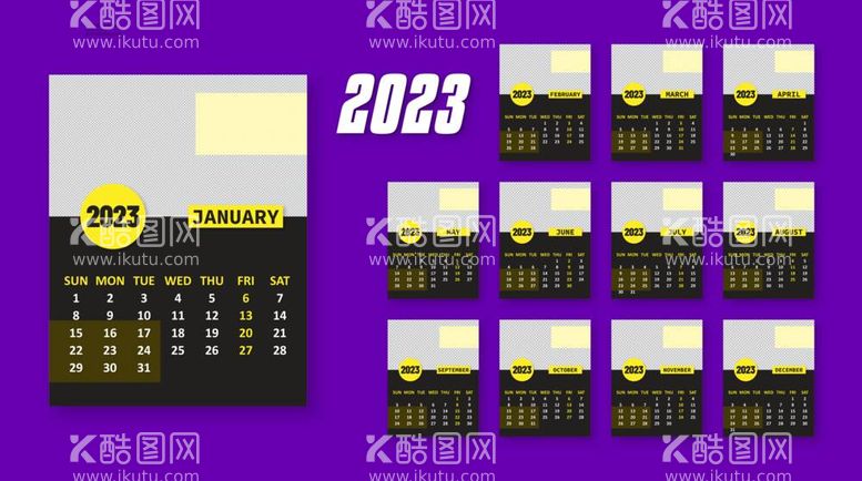 编号：39782412041855143368【酷图网】源文件下载-兔年台历2023年日历