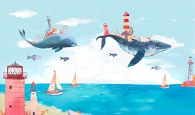 海边沙滩背景墙