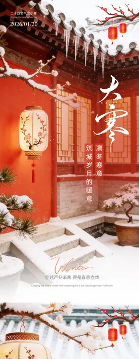 大寒节气温馨海报