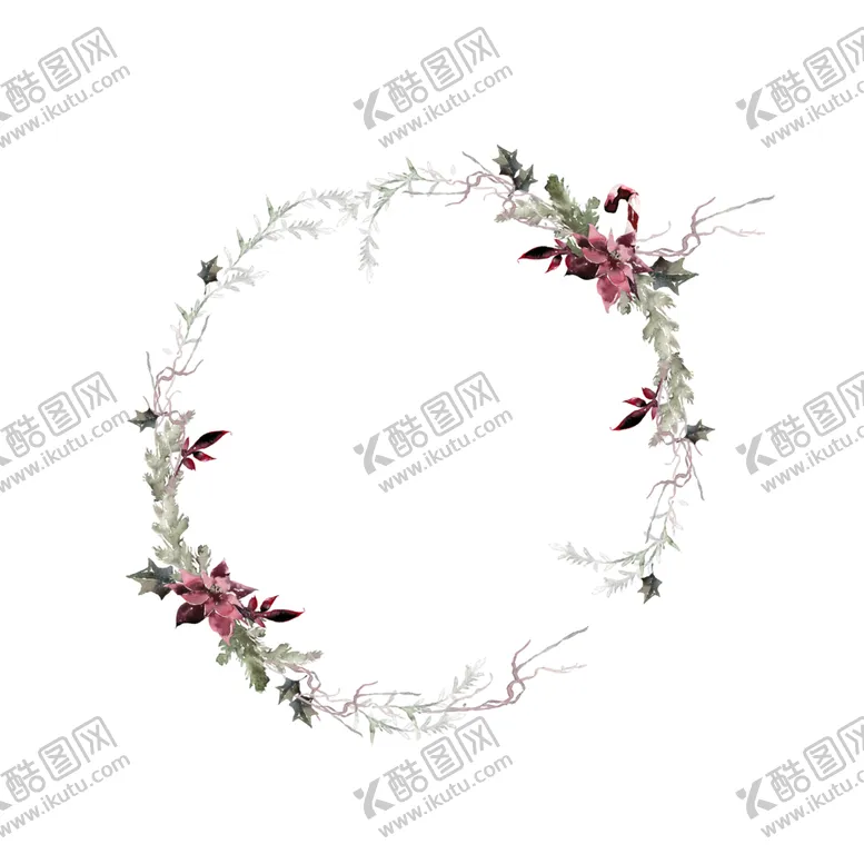 编号：32230702101637489429【酷图网】源文件下载-圣诞水彩画 