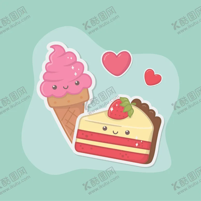 编号：70423307021543382388【酷图网】源文件下载-小清新点心卡通图案