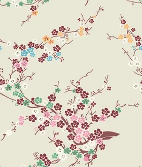数码印花梅方巾几何图形大牌