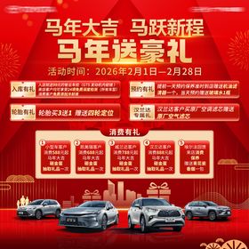马年汽车背景板