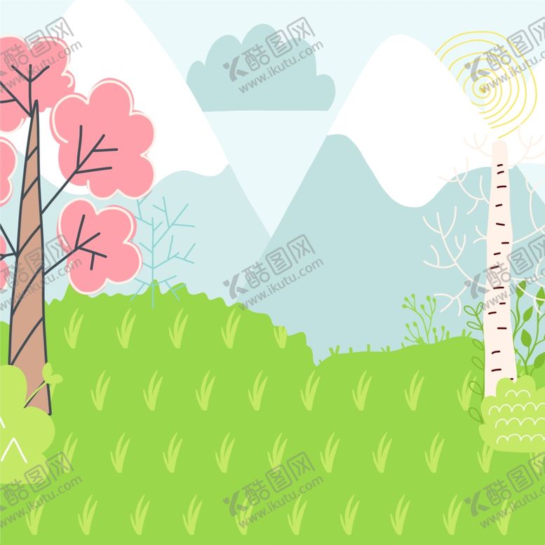 编号：29595409111539408762【酷图网】源文件下载-小清新户外风景插画