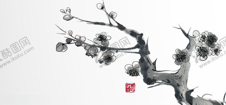 编号：63798610260656566961【酷图网】源文件下载-水墨梅花