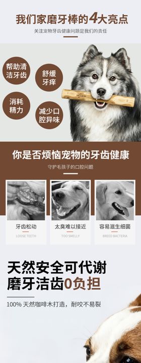狗狗木质磨牙棒详情页