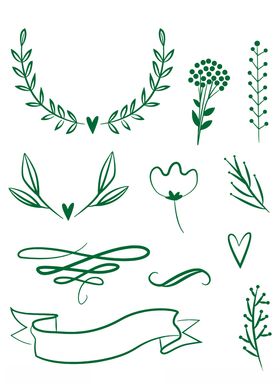 手绘线描涂鸦婚礼装饰