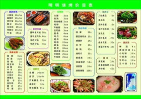 菜单谱餐厅品点饭店灯箱