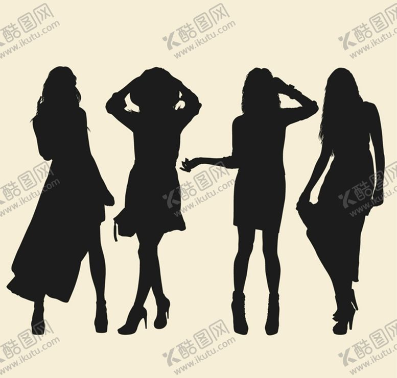 编号：25913709261309044598【酷图网】源文件下载-女郎剪影矢量