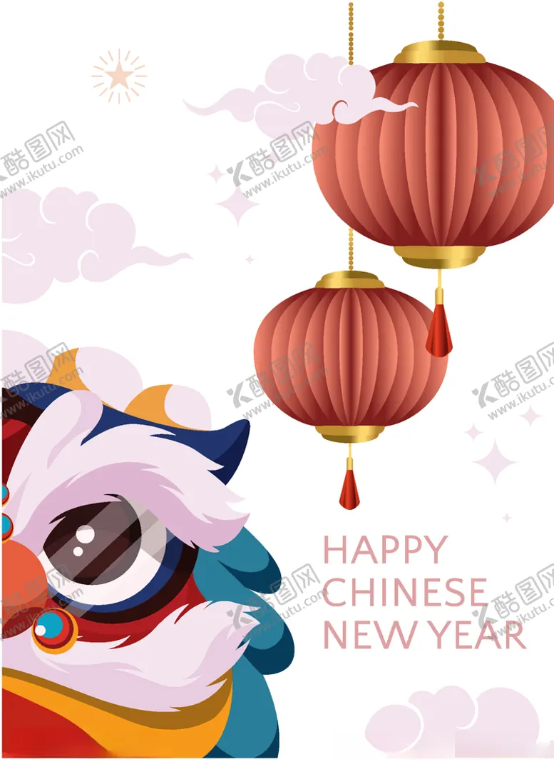 编号：59574504191449402018【酷图网】源文件下载-快乐舞狮灯笼中国年